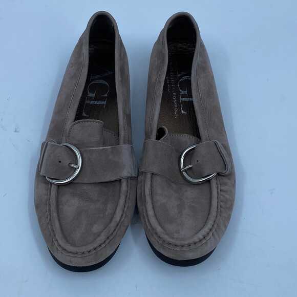 AGL Taupe Suede Buckle Flat | Women’s EU 36.5 (US 6.5) - Picture 8 of 8